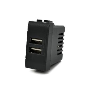DOPPIA PRESA USB 2A SERIE T1 - NERO