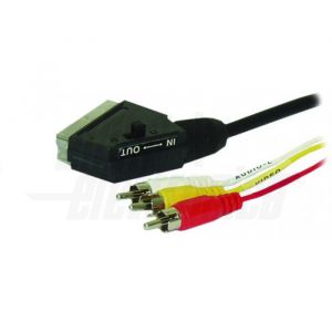 CAVO DA SPINA SCART A SPINA 3xRCA VIDEO E AUDIO 1,5Mt