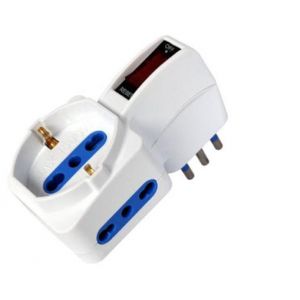 ADATTATORE SPINA 10A 2 PRESE 2P+T 10/16A BIP+SCH            
