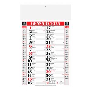 CALENDARIO MENSILE OLANDESE STANDARD 12 FOGLI ROSSO