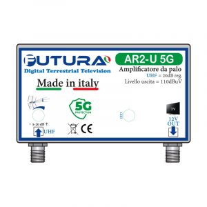 AMPLIFICATORE DA PALO 1 IN UHF 20dB REG. 1 OUT 5G