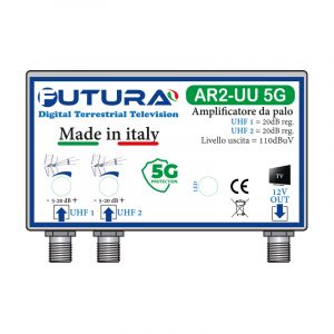 AMPLIF.DA PALO AR 2 IN UHF 20dB reg. 1 OUT 5G