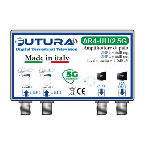 AMPLIF.DA PALO AR 2 IN UHF 40dB reg. 2 OUT 5G