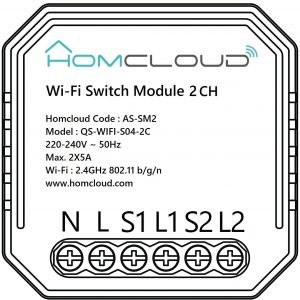 MODULO INTERRUTTORE INTELL. WIFI 2CH DA INCASSO