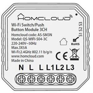 MODULO PULS./INTERRUT.3CH WI-FI DA INCASSO