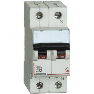 INTERRUTTORE MAGNETOTERMICO 2 MODULI BTDIN-RS 1P+N C -IN=32A