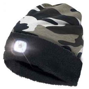 CAPPELLINO IN STOFFA CON LUCE - MILITARE(MACCHIE BIANCHE)