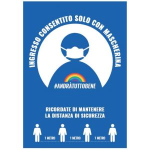 ADESIVO *ingresso consentito solo ccn  mascherina           