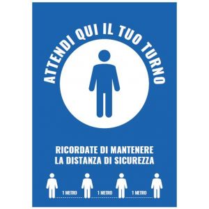 ADESIVO *attendi qui il tuo turno*                          