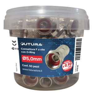 CONF. 50PZ CONNETTORE F 5mm  OR