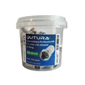 CONF. 100PZ CONNETTORE F 7mm DOPPIO OR