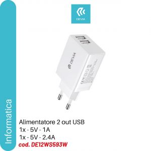 CARICA BATTERIE 2 USCITE 2.4 AMPER E 1 AMPER                