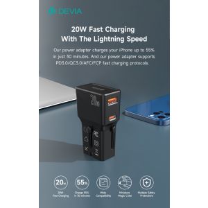 CARICATORE 20W PD+QC MINI DA VIAGGIO CON SPIE UNIVERSALI