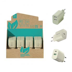 ESPOSITORE 20 CARICA BATTERIA IN FIBRA DI PAGLIA ecologici