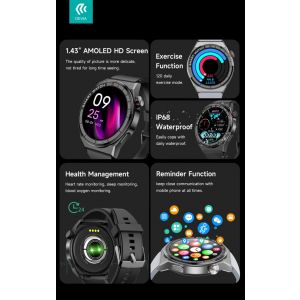 SMART WATCH PRO1 "EM705" IP68 DISPLAY AMOLED HD - SILVER