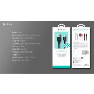 CAVO M-USB ANDROID - 1MT- CARICA RAPIDA - ROSSO