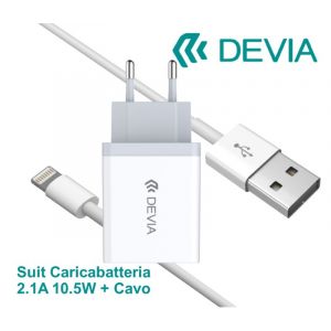 SUIT CARICA BATTERIA 2.1A + CAVO USB LIGHTNING APPLE