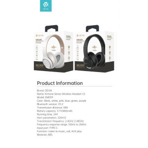 CUFFIA WIRELESS EM039 BLUETOOTH RICARICABILE - BIANCA