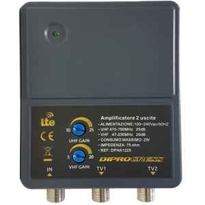 AMPLIFIC.INDOOR RETRO TV 2 OUT 2REG+25dB LTE