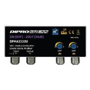 AMPLIFIC.PALO 2 IN UHF - 2 OUT 20dB filtro 5G