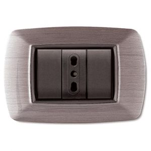 PLACCA LIFE 3P ACCIAIO SATINATO