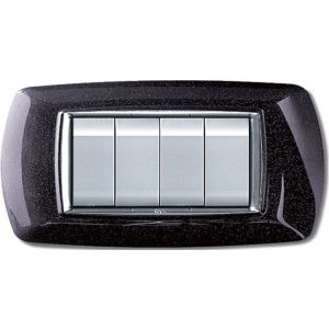 PLACCA LIFE 4P NERO GLITTERING