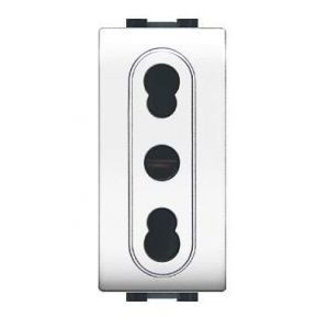 PRESA LIFE BIVALENTE SIC.2P+T STDIT 10/16A BIANCO