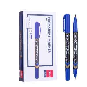 12PZ MARKER PERMANENTI DOPPIA PUNTA SMALL BLU DELI