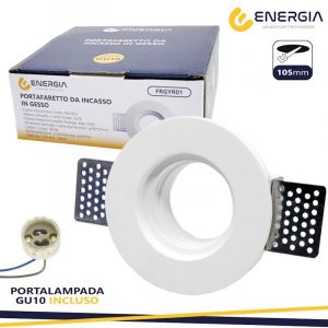 PORTAFARETTO IN GESSO D.100M - ROTONDO - GU10 INCLUSA