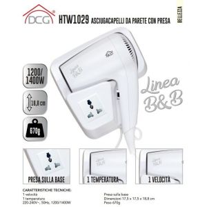ASCIUGACAPELLI DA PARETE+PRESA