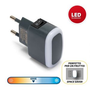 PUNTO LUCE CON "ON/OFF" - GRIGIO SCURO