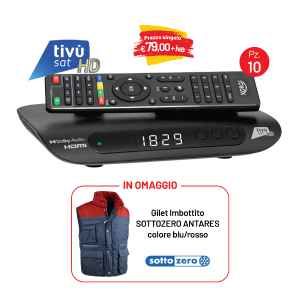 KIT 10 DECODER TIVUSAT + GILET IMBOTTITO IN OMAGGIO