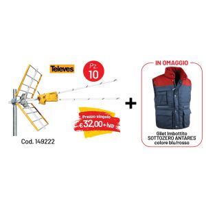 KIT 10 ANTENNE UHF TELEVES + GILET IMBOTTITO IN OMAGGIO