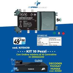 KIT 10 Centraline + TivùSAT HUMAX 80988
