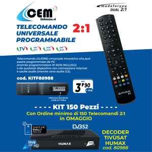 KIT 150 TELECOMANDI + TivùSAT HUMAX 80988