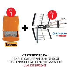 KIT 1 AMPLIFICATORE (536023) + ANTENNA (45KWS5G)