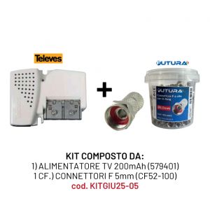 KIT 1 ALIMENTATORE TV(579401) + 1 CF.CONNETTORI F(CF52-100)