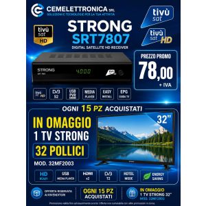 KIT 15 PZ SRT7807 RICEV.STRONG+TV 32'' STRONG