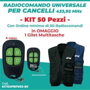 KIT 50 RADIOCOMANDI APRICANCELLO PERS. + GILET OMAGGIO
