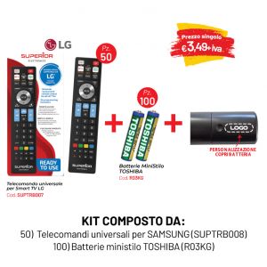KIT 50 TELECOMANDI X LG PERSONALIZZATI + 100 BATTERIE