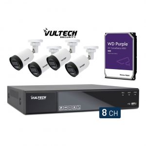 KIT NVR 8 CANALI + 4 TELECAMERE IP BULLET 5MP + HDD