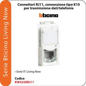 L.NOW -CONNETTORE RJ11(4/6) K10 bianco