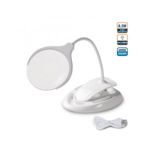 Lampada LED DA TAVOLO con lente 3X / 8X ricaricabile