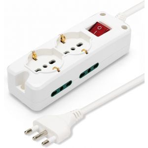 MULTIPRESA COMP.6P (2SCHUKO+4 BIVAL)BIANCA