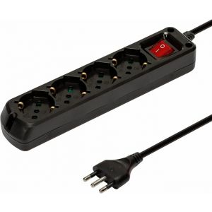 MULTIPRESA 4 POSTI SCHUKO - NERA