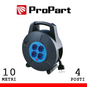 AVVOLGICAVO 4 POSTI BIPASSO/SCHUKO 10METRI CON PROT. TERMICA