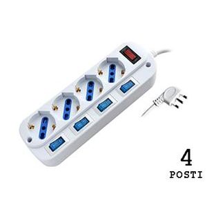 Multipresa 4pos bipasso/schuko spina16A +interr. m          