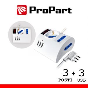 MULTIP. DA TAVOLO 3P-BIPAS+BIP/SCHUKO+USB+INT