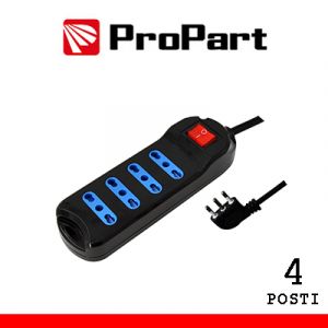 MULTIPRESA 4 POSTI BIPASSO - SPINA 16A +INTERR. - NERA