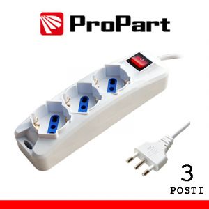 MULTIPRESA 3 POSTI BIPASSO/SCHUKO SPINA 16A +